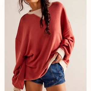 We The Free Coral Crew Neck Sweater